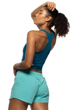 Janie High Waisted Run Short -Turquoise 11 Janie High Waisted Run Short -Turquoise -Outlet Aqua Surf Wears Store Active Bottoms Janie Solid Back Turq Nikkie 072021 cc9ac2dc ad58 4f3f 861e 6039f4818a01