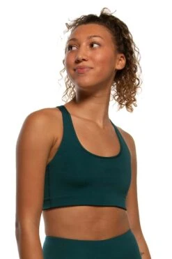 Faith Racerback Sports Bra 22 Faith Racerback Sports Bra -Outlet Aqua Surf Wears Store Active Top Faith Front Peacock PEA 101520