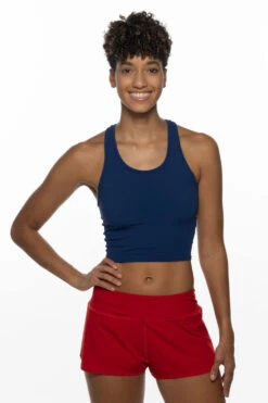 Poppy Run Short - Red -Outlet Aqua Surf Wears Store ActiveWear Bottoms Poppy Red Front Michelle 080322