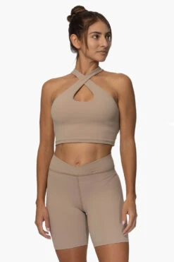 Chuns Biker Short - Mocha -Outlet Aqua Surf Wears Store Activewear Bottoms Chuns Mocha Front Karol 101822