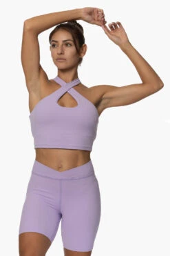 Chuns Biker Short - Taro -Outlet Aqua Surf Wears Store Activewear Bottoms Chuns Taro Front Karol 101822