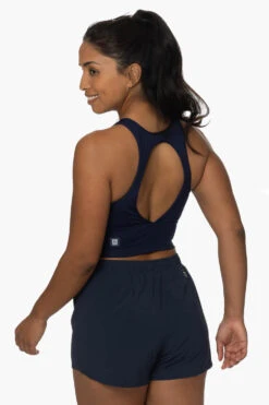 Janie High Waisted Run Short - Navy