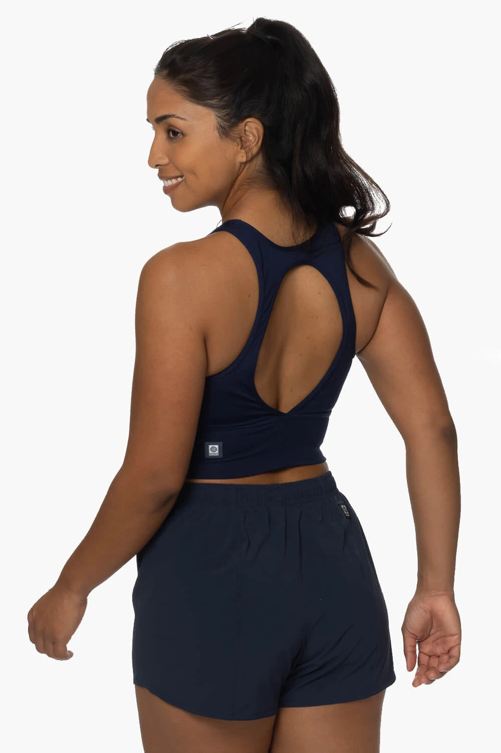 Janie High Waisted Run Short - Navy 1 Janie High Waisted Run Short - Navy