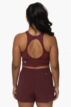 Janie High Waisted Run Short - Port -Outlet Aqua Surf Wears Store Activewear Bottoms Janie Port Back KianiSouza 120222