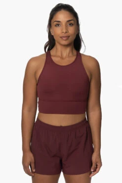 Janie High Waisted Run Short - Port -Outlet Aqua Surf Wears Store Activewear Bottoms Janie Port Front KianiSouza 120222