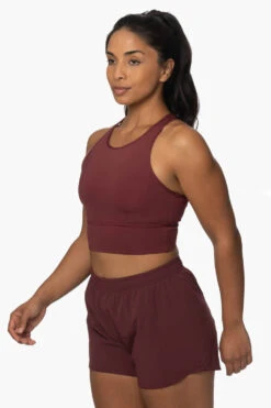 Janie High Waisted Run Short - Port -Outlet Aqua Surf Wears Store Activewear Bottoms Janie Port SideFront KianiSouza 120222