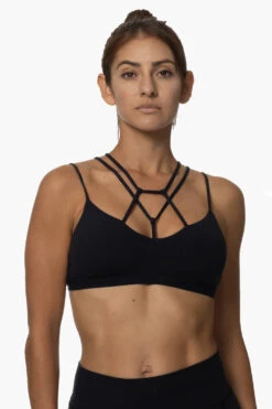Calicoan Lace Sports Bra - Black -Outlet Aqua Surf Wears Store Activewear Tops Calicoan Black Front Karol 101822