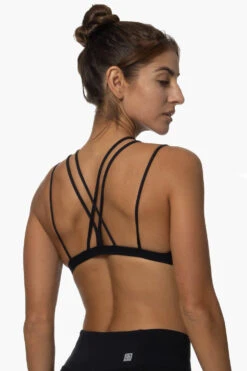 Calicoan Lace Sports Bra - Black -Outlet Aqua Surf Wears Store Activewear Tops Calicoan Black SideBack Karol 101822
