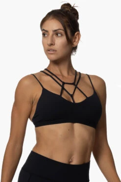 Calicoan Lace Sports Bra - Black -Outlet Aqua Surf Wears Store Activewear Tops Calicoan Black SideFront Karol 101822