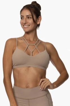 Calicoan Lace Sports Bra - Mocha -Outlet Aqua Surf Wears Store Activewear Tops Calicoan Mocha Front Karol 101822