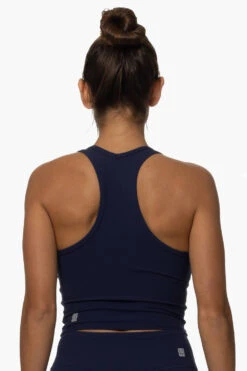 Kinzie Fitted Tank Top - Shadow -Outlet Aqua Surf Wears Store Activewear Tops Kinzie Navy Back Karol 101822