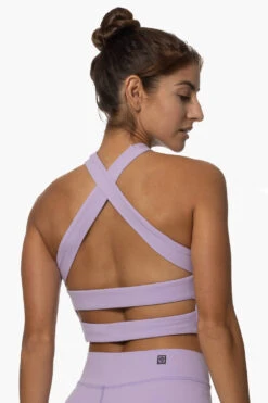 Pupukea Cross Over Sports Bra - Taro -Outlet Aqua Surf Wears Store Activewear Tops Pupukea Taro SideBack Karol 101822