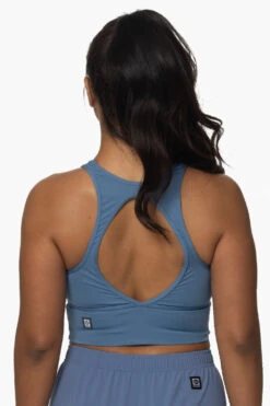 Rae Sports Bra - Midnight Blue -Outlet Aqua Surf Wears Store Activewear Tops Rae MidBlue Back KianiSouza 120222
