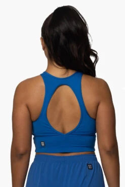Rae Sports Bra - Olympia Blue -Outlet Aqua Surf Wears Store Activewear Tops Rae Olympian Blue Back KianiSouza 120222