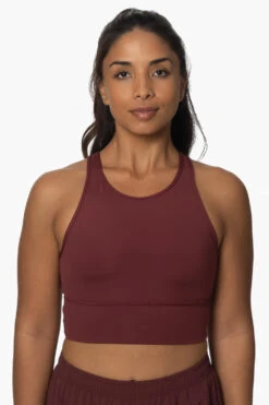 Rae Sports Bra - Port -Outlet Aqua Surf Wears Store Activewear Tops Rae Port Front KianiSouza 120222