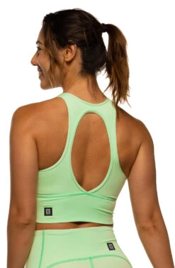 Rae Sports Bra - Mint -Outlet Aqua Surf Wears Store Activewear Tops Rae Solid Back Mint Angie 061821