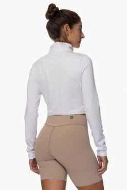 Snapper Cropped 1/4 Zip Up Pullover - Seasalt 11 Snapper Cropped 1/4 Zip Up Pullover - Seasalt -Outlet Aqua Surf Wears Store Activewear Tops Snapper SeaSalt SideBack Karol 101822