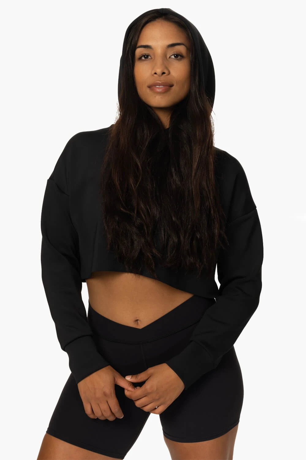 Cardiff Cropped Hoodie - Black 6 Cardiff Cropped Hoodie - Black - Image 6