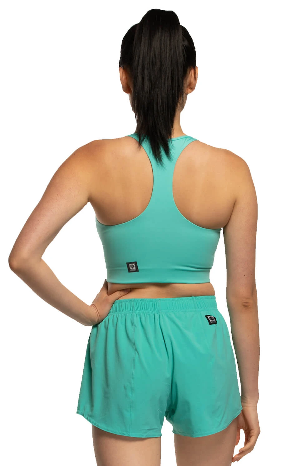 Janie High Waisted Run Short -Turquoise 3 Janie High Waisted Run Short -Turquoise - Image 3