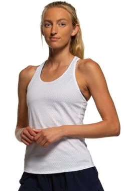 Dara Run Singlet -Outlet Aqua Surf Wears Store Dara Solids Tank Side White WHT 031620
