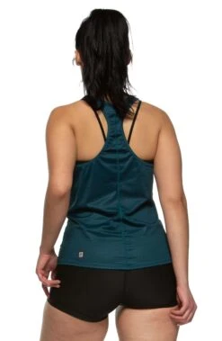 Dara Run Singlet -Outlet Aqua Surf Wears Store Dara Tops Back Solids Peacock PEAC 121819