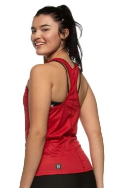 Dara Run Singlet -Outlet Aqua Surf Wears Store Dara Tops Side Solids Red RED 121819