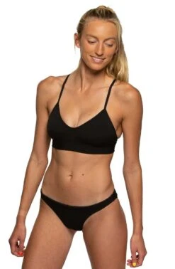 Europe Bikini Bottom - Black -Outlet Aqua Surf Wears Store Europe Solids Bottom Side Black BLK 031620