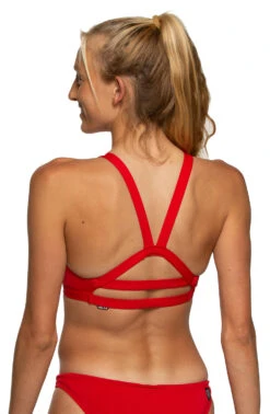 Kaylee Bikini Top - Papaya -Outlet Aqua Surf Wears Store Kaylee Solids Top Back Red RED 031620