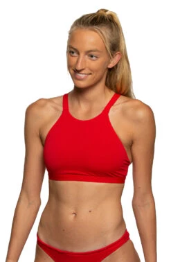 Kaylee Bikini Top - Papaya -Outlet Aqua Surf Wears Store Kaylee Solids Top Side Red RED 031620