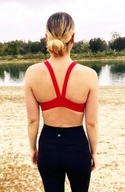 Lauren Sports Bra 30 Lauren Sports Bra -Outlet Aqua Surf Wears Store Lauren Solid Sportsbra Back Red RED 041420