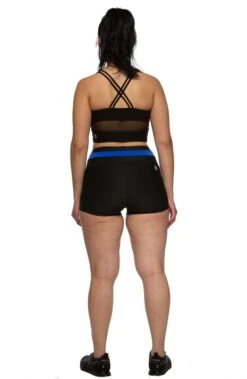 Michel Athletic Short -Outlet Aqua Surf Wears Store Michel Bottoms Back Contrast Black Blue BLK 121819