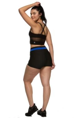 Michel Athletic Short -Outlet Aqua Surf Wears Store Michel Bottoms Side Contrast Black Blue BLK 121819