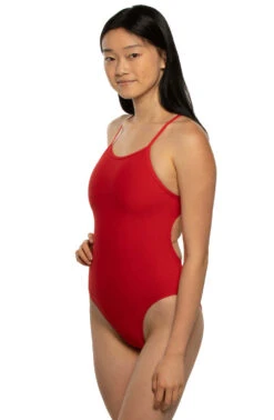Devon Swim Onesie - Red -Outlet Aqua Surf Wears Store Onesies Devon Solid Side Red Christine 042221