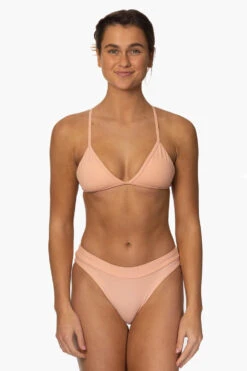 Alanna Bikini Bottom - Coronado -Outlet Aqua Surf Wears Store Surf Bottoms Alanna Solid Coronado Front MiaClark 011623