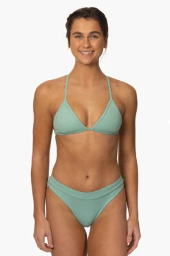 Alanna Bikini Bottom - Newport -Outlet Aqua Surf Wears Store Surf Bottoms Alanna Solid Newport Front MiaClark 011623