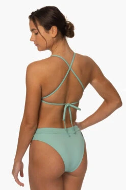 Alanna Bikini Bottom - Newport -Outlet Aqua Surf Wears Store Surf Bottoms Alanna Solid Newport SideBack MiaClark 011623