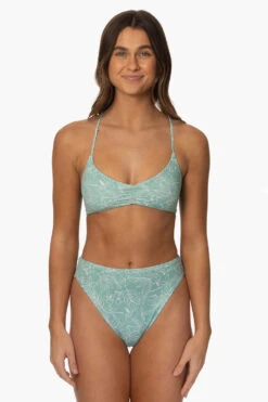 Leandra Bikini Bottom - Del Mar -Outlet Aqua Surf Wears Store Surf Bottoms Leandra Print DelMar Front MiaClark 011623