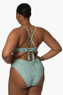 Leandra Bikini Bottom - Del Mar -Outlet Aqua Surf Wears Store Surf Bottoms Leandra Print DelMar SideBack Zarria 010423