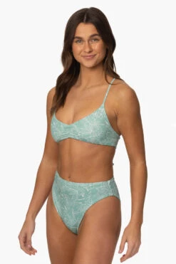 Leandra Bikini Bottom - Del Mar -Outlet Aqua Surf Wears Store Surf Bottoms Leandra Print DelMar SideFront MiaClark 011623