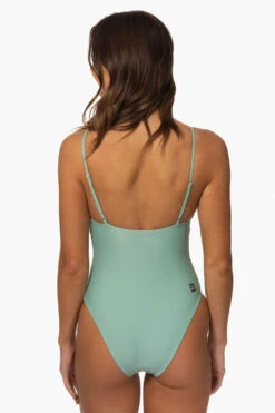 Juana Surf One Piece - Newport -Outlet Aqua Surf Wears Store Surf Onesies Juana Solid Newport Back MiaClark 011623