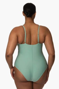 Juana Surf One Piece - Newport -Outlet Aqua Surf Wears Store Surf Onesies Juana Solid Newport Back Zarria 010423