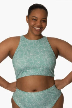 Gwen Bikini Top - Del Mar -Outlet Aqua Surf Wears Store Surf Tops Gwen Print DelMar Front Zarria 010423