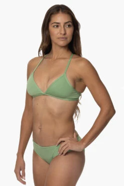 Andy Bikini Bottom - Matcha -Outlet Aqua Surf Wears Store Swim Bottoms Andy Solid Matcha SideFront KarolMartin 121322