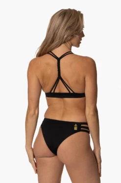 Flair Bikini Bottom - Black -Outlet Aqua Surf Wears Store Swim Bottoms Flair Solid Black BackSide CourtneySurf ChristinaQuakernik 021123