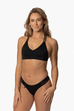 Flair Bikini Bottom - Black -Outlet Aqua Surf Wears Store Swim Bottoms Flair Solid Black Front CourtneySurf ChristinaQuakernik 021123 c88511f2 7848 4c42 a008 64f79aa10a7f