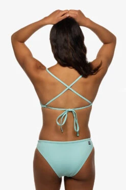 Koa Bikini Bottom - Aqua -Outlet Aqua Surf Wears Store Swim Bottoms Koa Solid Aqua Back Liz 052422