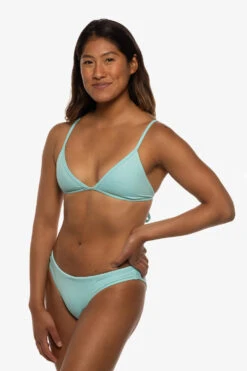 Koa Bikini Bottom - Aqua -Outlet Aqua Surf Wears Store Swim Bottoms Koa Solid Aqua Side Liz 052422