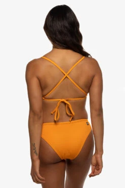 Koa Bikini Bottom - Mandarin -Outlet Aqua Surf Wears Store Swim Bottoms Koa Solid Mandarin Back Liz 052422