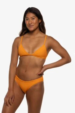 Koa Bikini Bottom - Mandarin -Outlet Aqua Surf Wears Store Swim Bottoms Koa Solid Mandarin Front Liz 052422