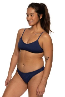 Midl Bikini Bottom - Black 33 Midl Bikini Bottom - Black -Outlet Aqua Surf Wears Store Swim Bottoms Midl Solid Front Navy Naomi 120921